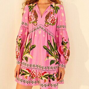 FARM Rio Pink Leopard Forest Mini Dress XS *NWT*